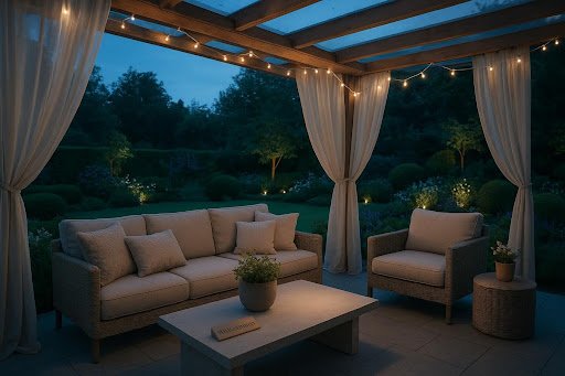 Stilvolle Gestaltungsideen mit wasserdichten Outdoor-Vorhängen für Terrassen